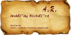 Andódy Richárd névjegykártya